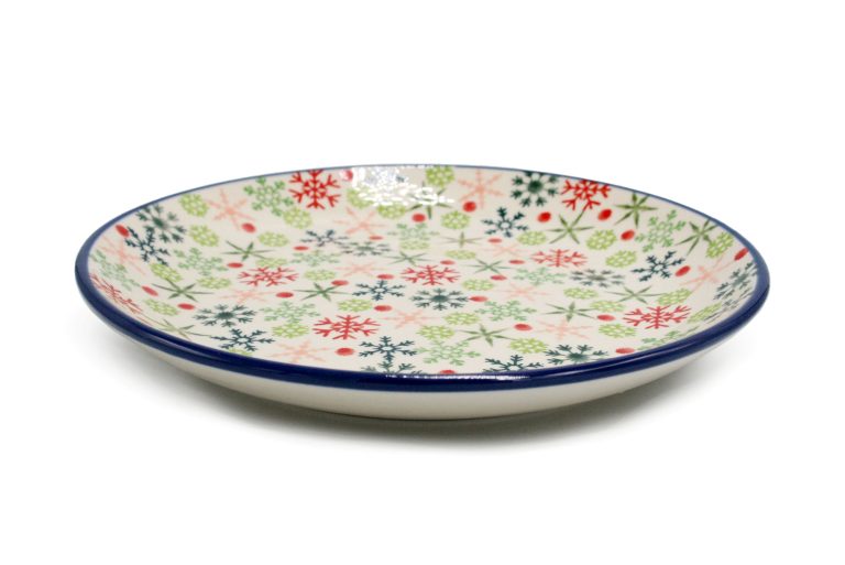 Breakfast plate Colorful Snowflakes, Ceramika Boleslawiec