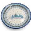 Breakfast plate Blue Christmas Houses, Ceramika Boleslawiec