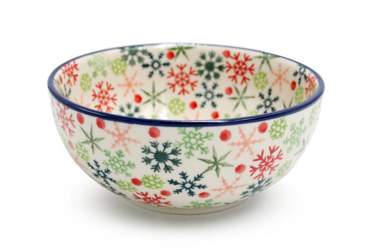 Small bowl Colorful Snowflakes, Ceramika Boleslawiec