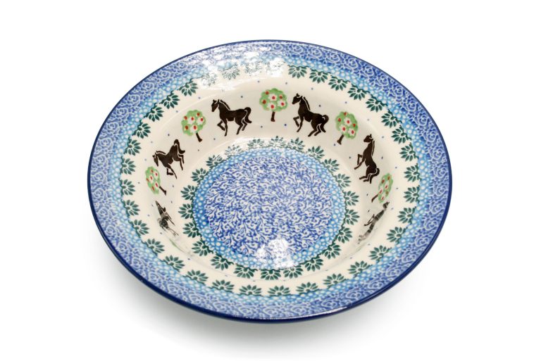 Horses soup plate, Ceramika Boleslawiec