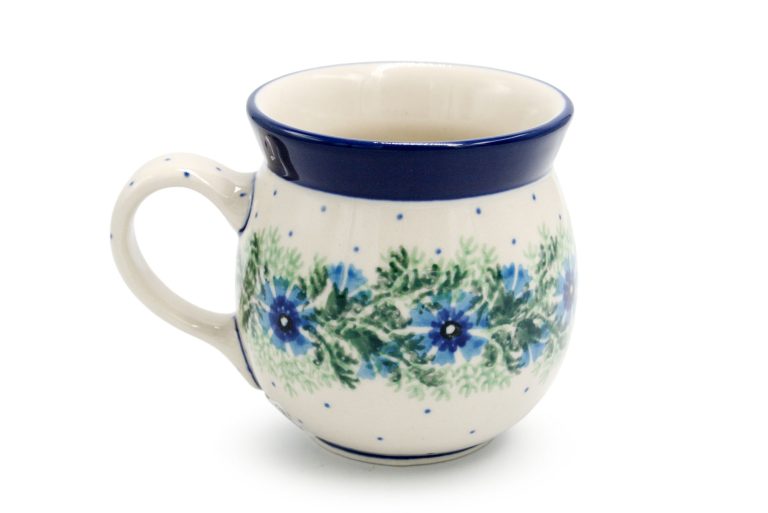 Barrel mug small Irises, Ceramika Boleslawiec