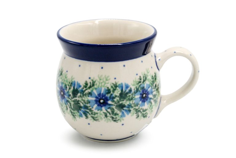 Barrel mug small Irises, Ceramika Boleslawiec