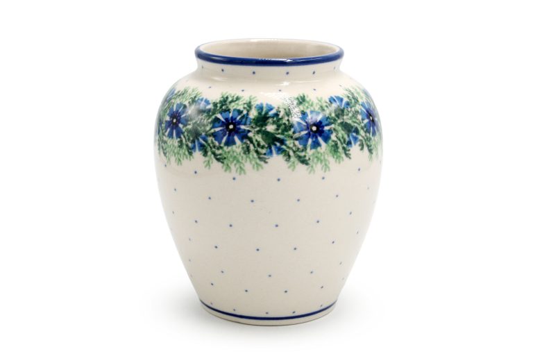 Large Blue Meadow vase, Boleslawiec Ceramics