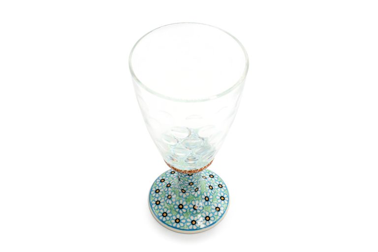 Light Blue Flower Cup, Boleslawiec Ceramics