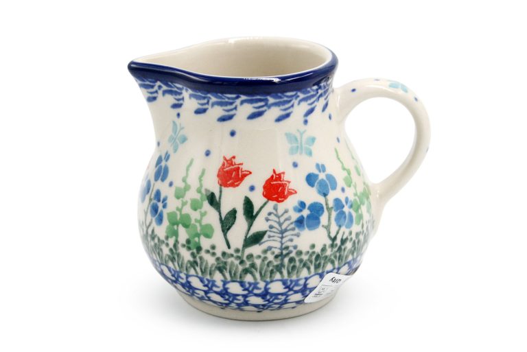 Unique cup Sapphire Flowers, Boleslawiec Ceramics