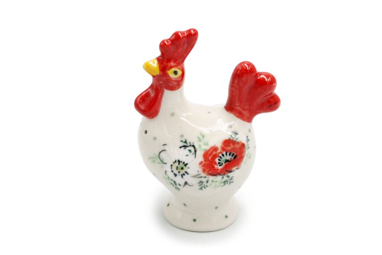Poppy and Daisy spice rooster, Boleslawiec Ceramics