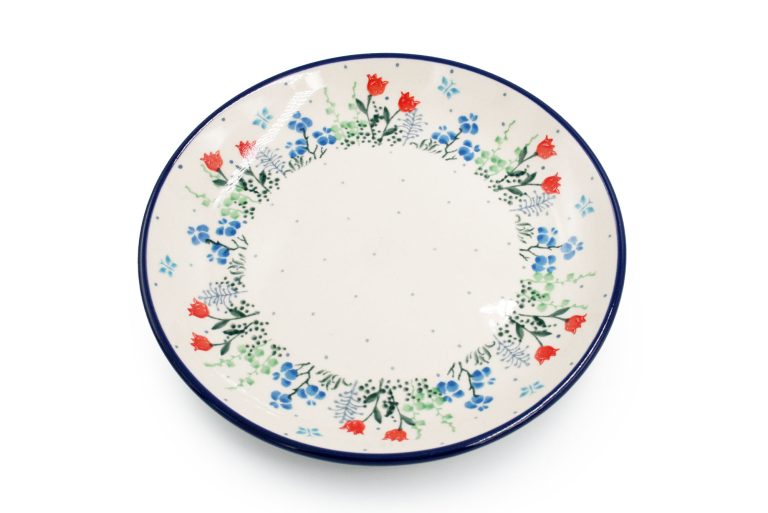 Bright Delicate Flowers breakfast plate 2, Ceramika Boleslawiec