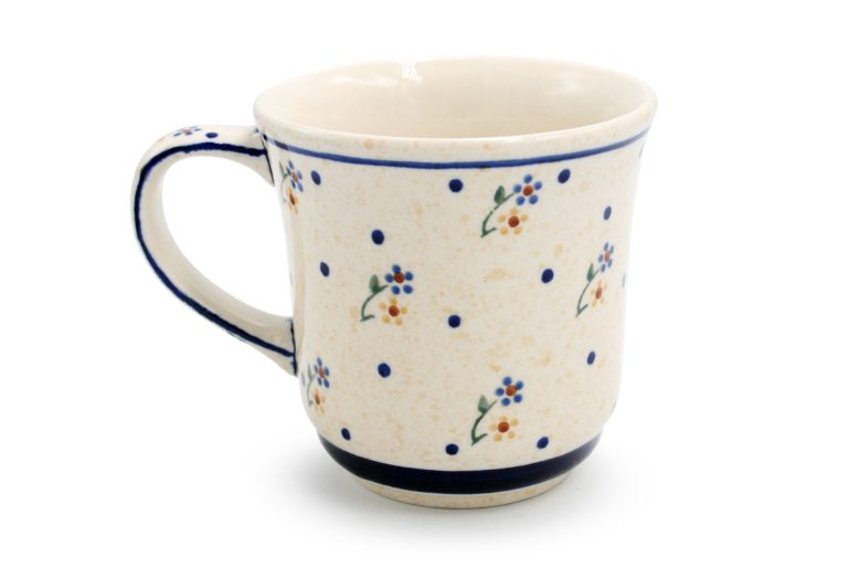 Large tulip mug, Bright pattern, Boleslawiec Ceramics