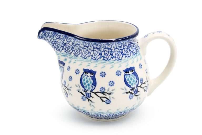 Creamer – Blue Owl jug, Ceramika Boleslawiec