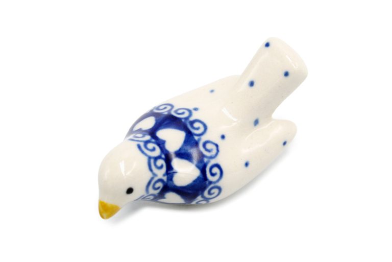 Saucer – bird for chopsticks White Elegant Hearts, Ceramika Boleslawiec