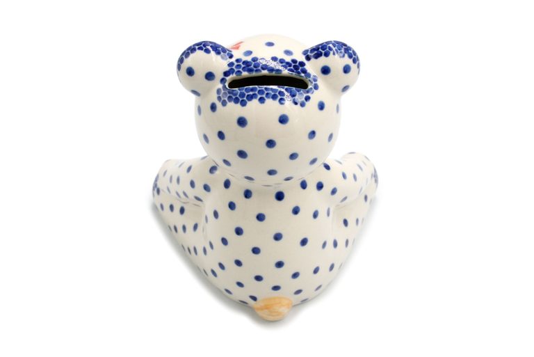 Ceramic piggy bank – heart bear, Ceramika Boleslawiec