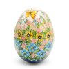 Ogromne jajko wielkanocne Kolorowe Kwiaty i Pomarańczowy Motyl, Ceramika Bolesławiec
