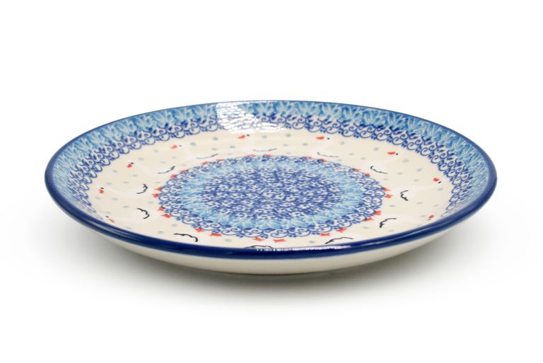 Breakfast plate goose pattern ceramics Boleslawiec
