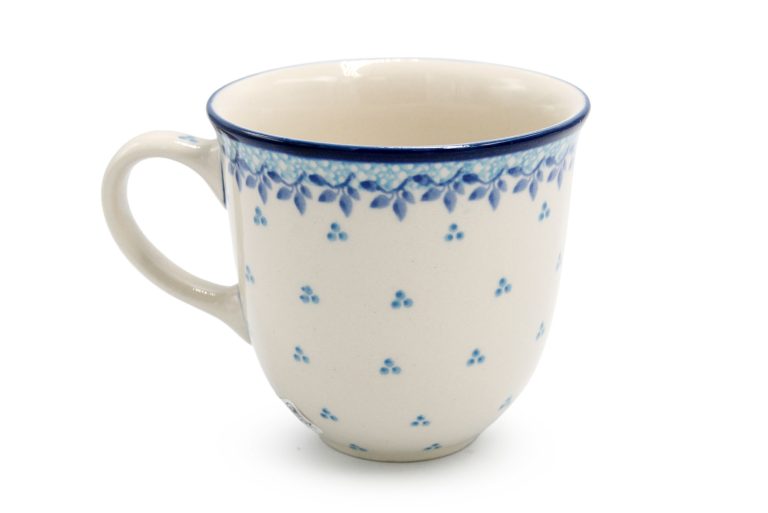 Cup with crested bird pattern ceramics Boleslawiec