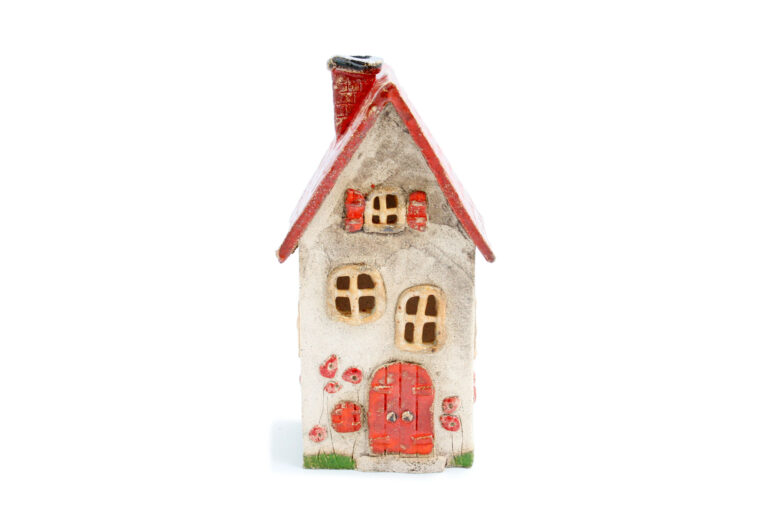 Domek ceramiczny na świeczkę – Czerwony dach 3