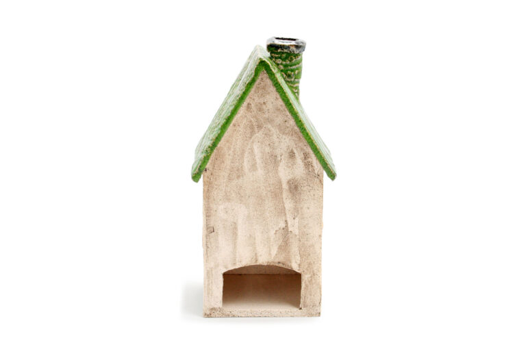Domek ceramiczny na świeczkę – Zielony dach