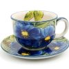 Unique cup Sapphire Flowers, Boleslawiec Ceramics