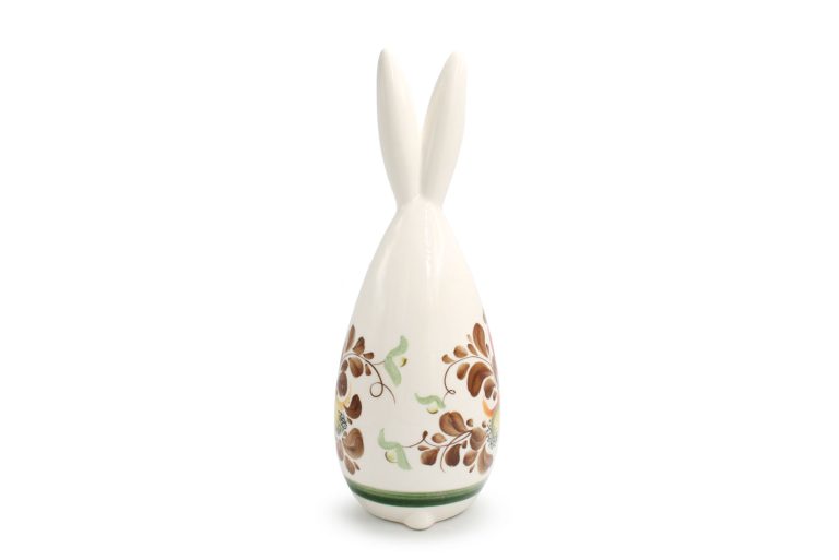 Large Decorative Hare, Traditional Pattern, Faience Wloclawek