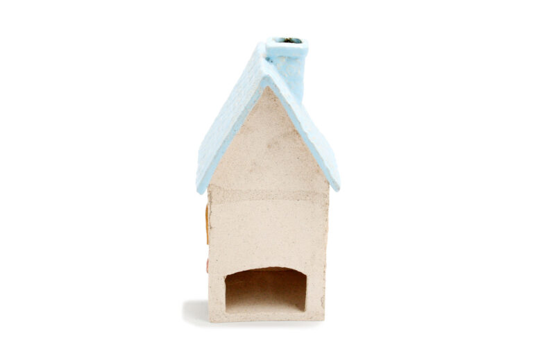 Domek ceramiczny na świeczkę – Błękitny dach