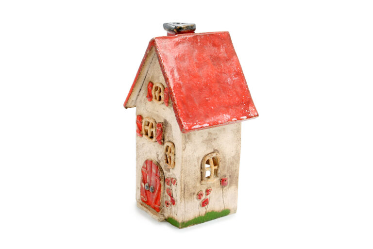 Ceramic candle house – Red roof 5