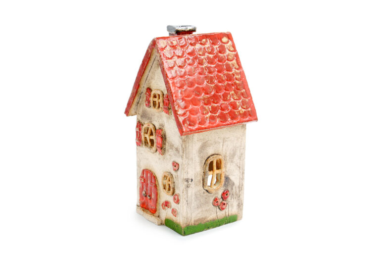 Domek ceramiczny na świeczkę – Czerwony dach 6
