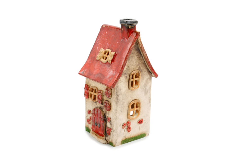 Domek ceramiczny na świeczkę – Czerwony dach 7