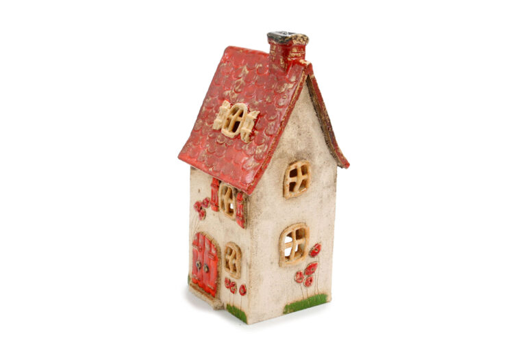 Domek ceramiczny na świeczkę – Czerwony dach 8