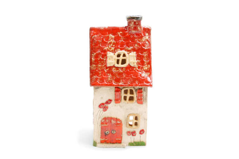 Domek ceramiczny na swieczke – Czerwony dach 8