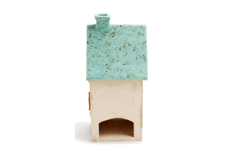 Domek ceramiczny na świeczkę – Seledynowy dach 5