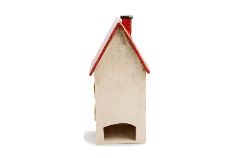 Duży domek ceramiczny na świeczkę – Czerwony dach 2