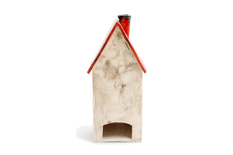 Duży domek ceramiczny na świeczkę – Czerwony dach