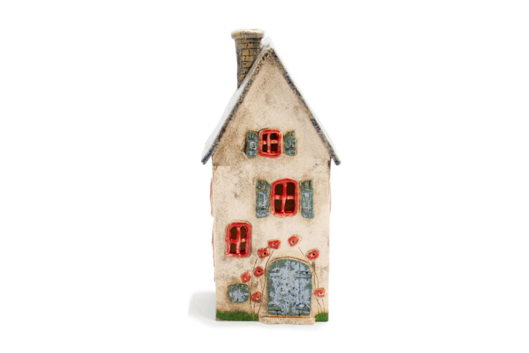 Ceramic candle house – Red roof 5