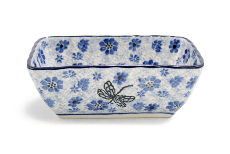 Small wavy casserole Sapphire Dragonfly Ceramics Boleslawiec