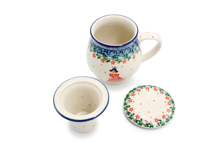 Mug with lid and brewer Princess Ceramics Boleslawiec