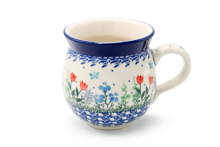 Medium barrel mug Bright Delicate Flowers 2, Ceramika Boleslawiec