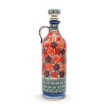 Galia-Butelka-na-oliwe-ocet-lub-wino-Czerwone-i-Bordowe-Kwiaty-Pojemnosc-0.75-Ceramika-Boleslawiec-2.jpg