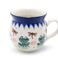 005 Barrel mug small Frogs and Dragonflies, Ceramika Boleslawiec