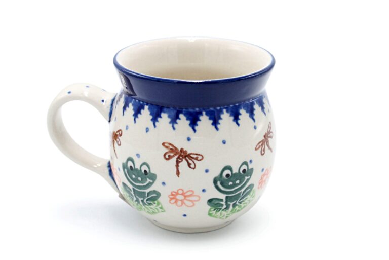 005 Barrel mug small Frogs and Dragonflies, Ceramika Boleslawiec (2)