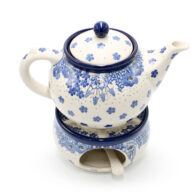 060 063 Teapot with heater Elegant Flowers, Boleslawiec Ceramics (2)