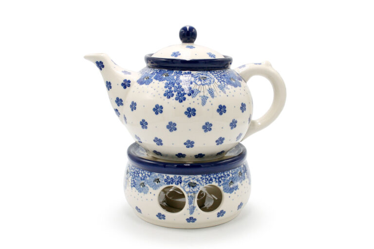 060 063 Kettle with heater Elegant Flowers, Boleslawiec Ceramics