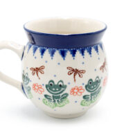 070 Barrel mug medium Frogs and Dragonflies, Ceramika Boleslawiec (2)