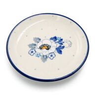 262 White and Blue Flowers Saucer, Boleslawiec Ceramics