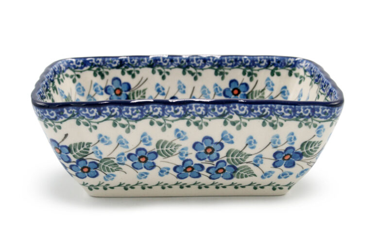 960 Small wavy Lobelia casserole, Boleslawiec Ceramics (2)