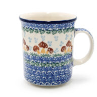 B13 Large straight mug, Mushroom pattern - 400 ml, Ceramika Boleslawiec