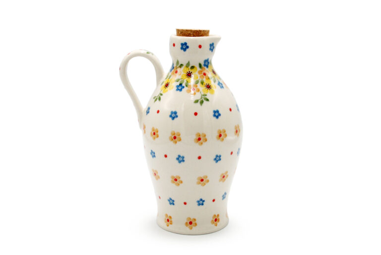 B85 Yellow and Orange Flower Bottle, Boleslawiec Ceramics (2)