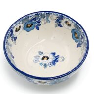 C94 Small Bowl White and Blue Flowers, Ceramika Boleslawiec