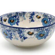 C94 Small Bowl White and Blue Flowers, Boleslawiec Ceramics (2)