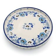 E92 White and Blue Flowers rim platter, Ceramika Boleslawiec