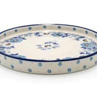 E92 White and Blue Flowers rim platter, Boleslawiec Ceramics (2)