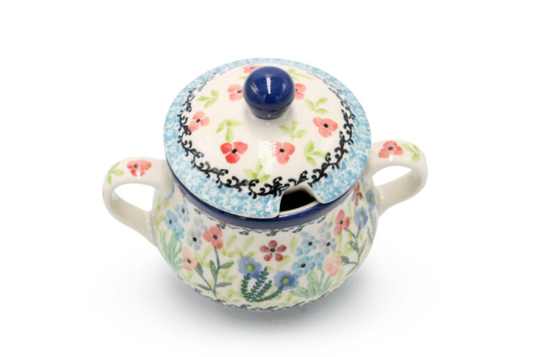 035 Colorful Spring Meadow Sugar Bowl, Boleslawiec Ceramics (2)